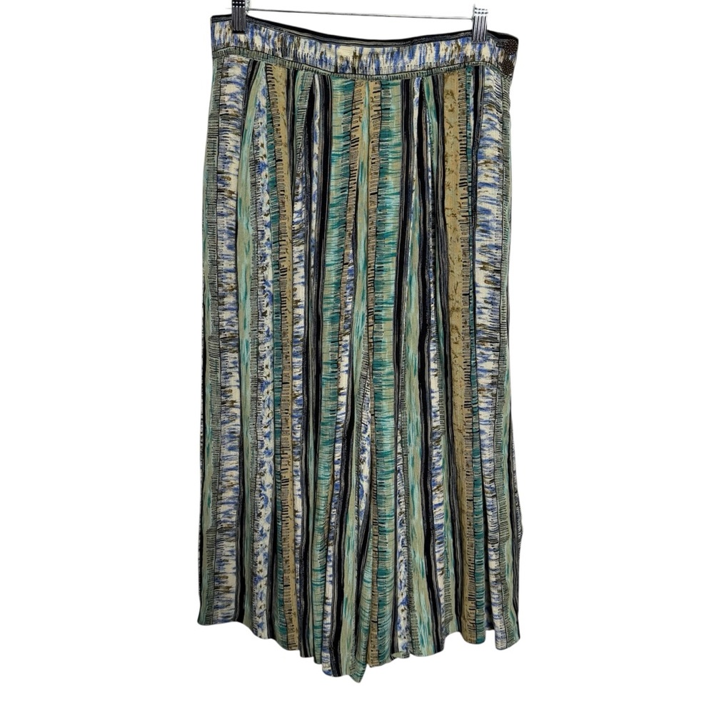 Vintage 90s AKF New York Rayon Wide Leg Palazzo Pants PM Boho Resort - Picture 2 of 15